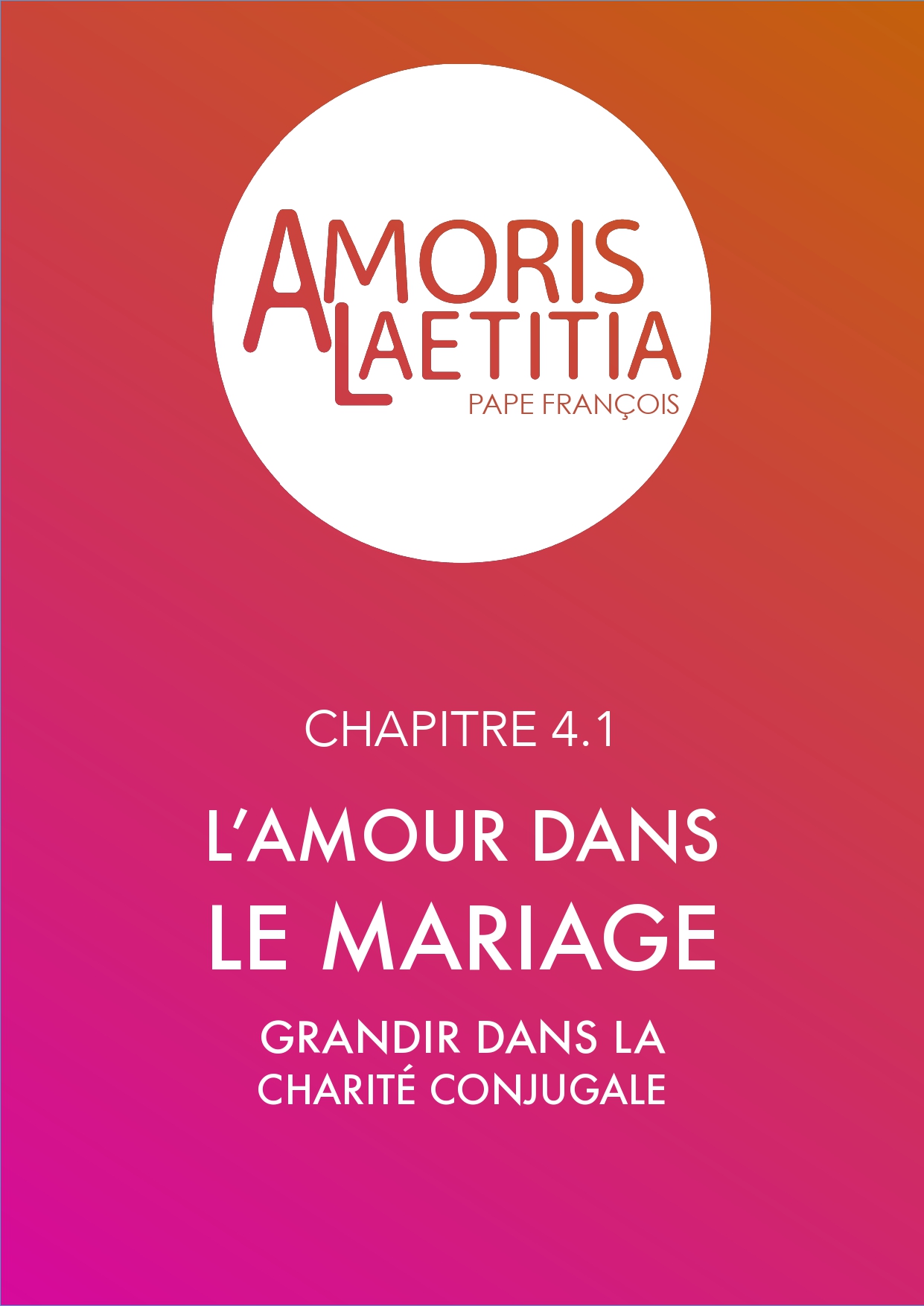 Amoris Laetitia - grandir dans la charité conjugale